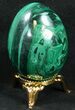 Stunning Polished Malachite Egg - Congo #34662-1